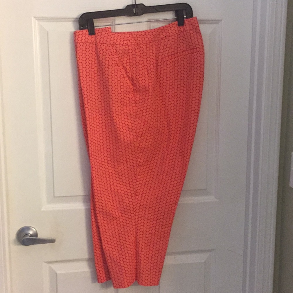 Size 20 Peach and Coral Capri Pants by Lane Bryant